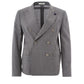 Elegant Grey Cotton Jacket - Double Breasted