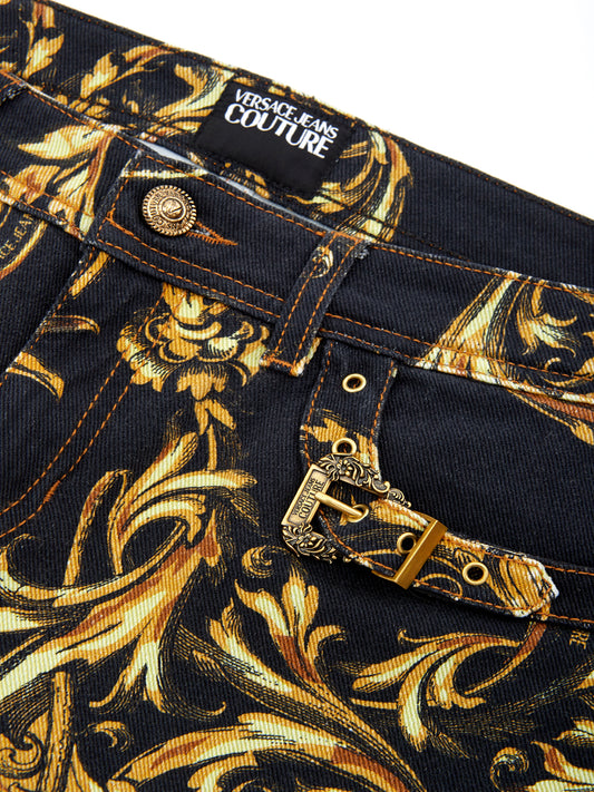 Versace Couture Baroque Slim Black Jeans