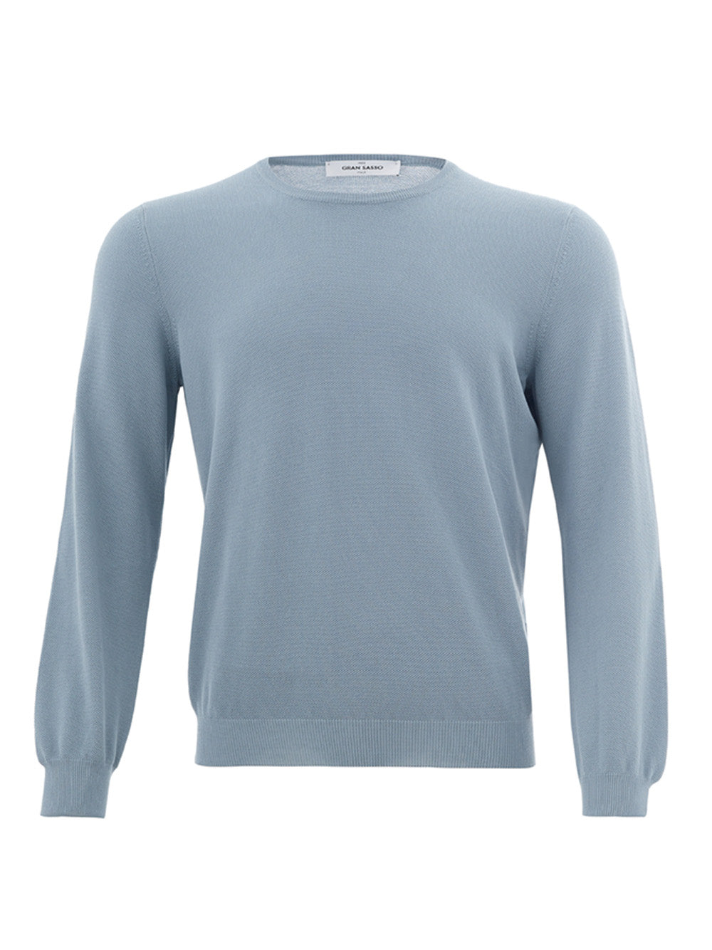 Elegant Light Blue Cotton Jumper