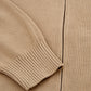 Elegant Beige Cotton Zip Sweater