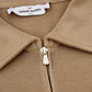 Elegant Beige Cotton Zip Sweater