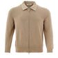 Elegant Beige Cotton Zip Sweater