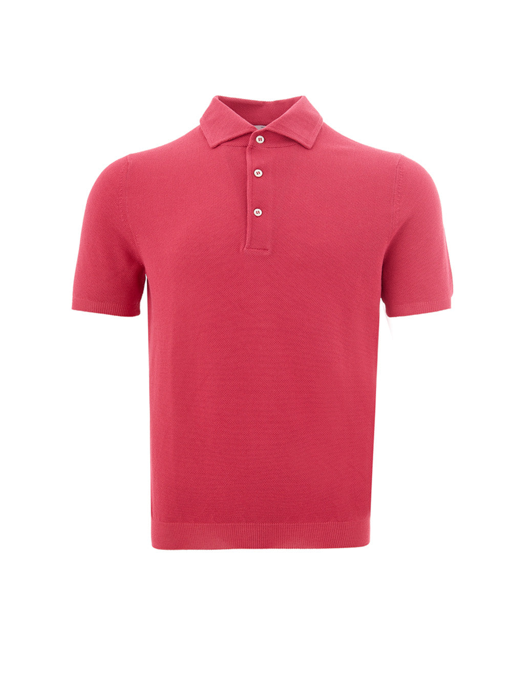 Elegant Pink Cotton Polo Knit for Men