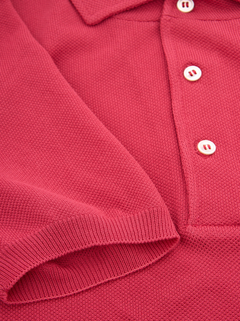 Elegant Pink Cotton Polo Knit for Men