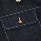 Quilted Denim Sherpa Jacket with Removable Fur Collar