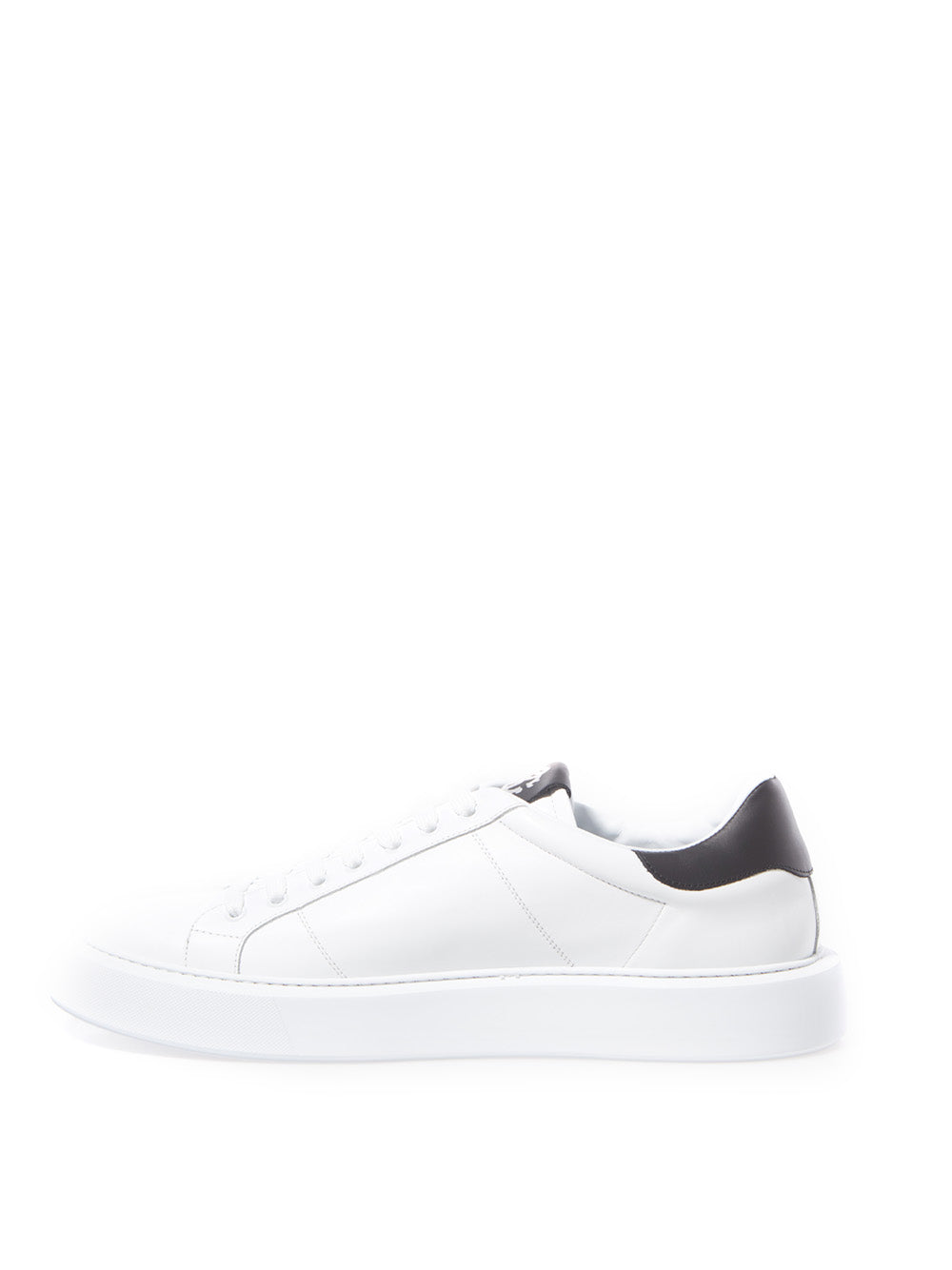 Elegant White Leather Lace-up Sneakers