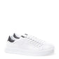 Elegant White Leather Lace-up Sneakers