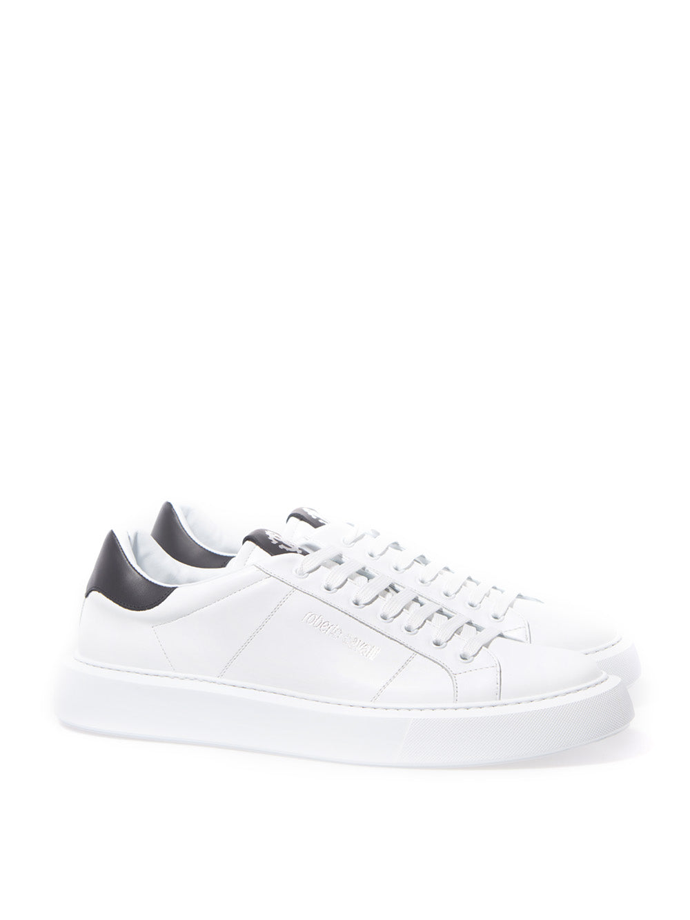 Elegant White Leather Lace-up Sneakers