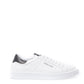 Elegant White Leather Lace-up Sneakers