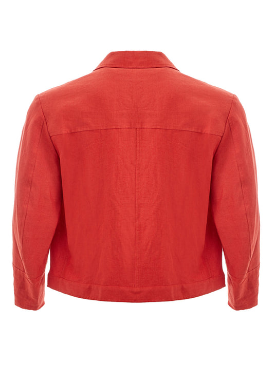 Elegant Orange Cropped Jacket - Fresh and Stylish