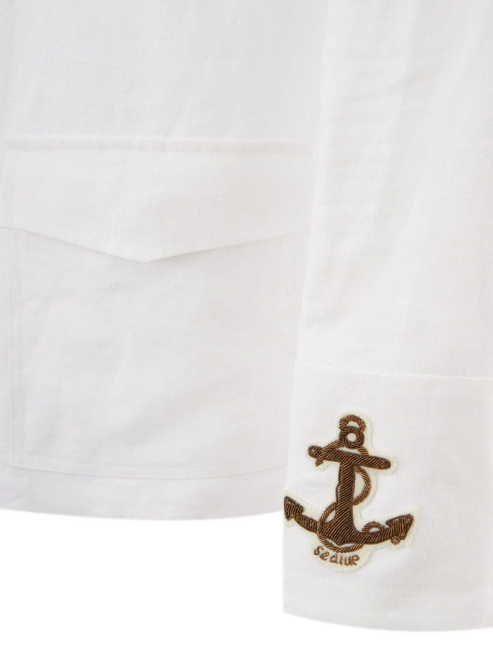 Elegant White Linen Saharan Jacket