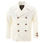 Elegant White Double Breasted Cotton Jacket