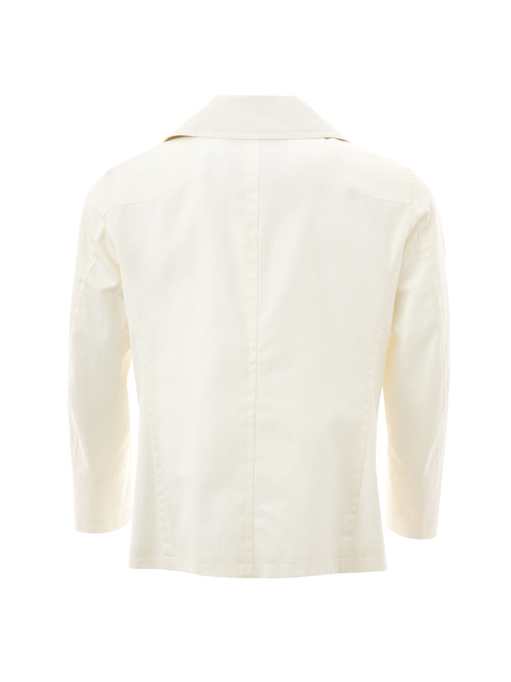 Elegant White Double Breasted Cotton Jacket