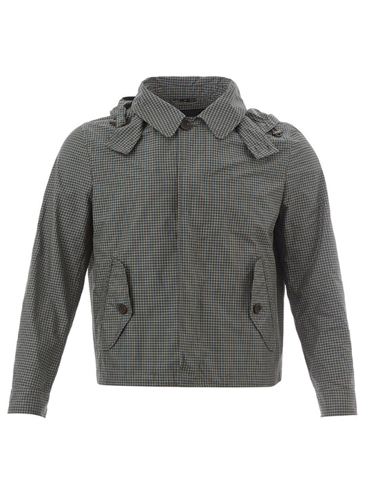 Elegant Green Checked Blouson Jacket