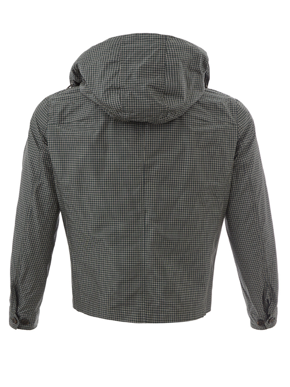 Elegant Green Checked Blouson Jacket