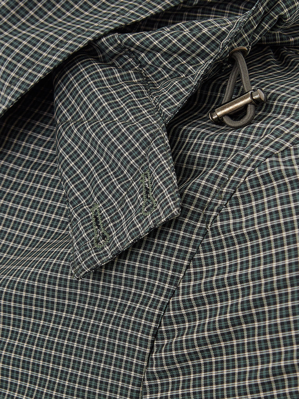 Elegant Green Checked Blouson Jacket