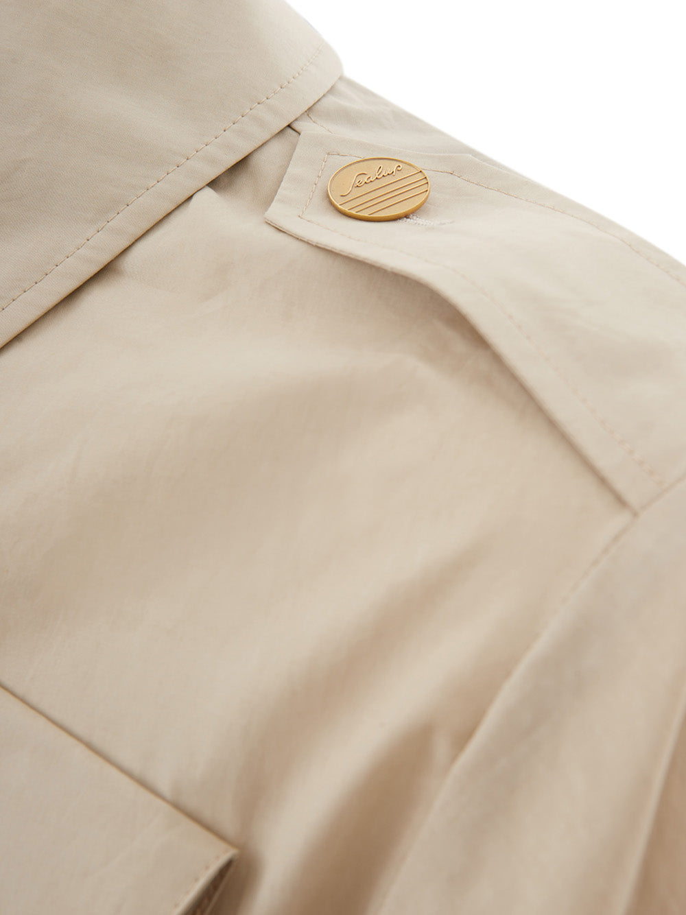 Elegant Beige Cotton Saharan Jacket