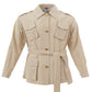 Elegant Beige Cotton Saharan Jacket