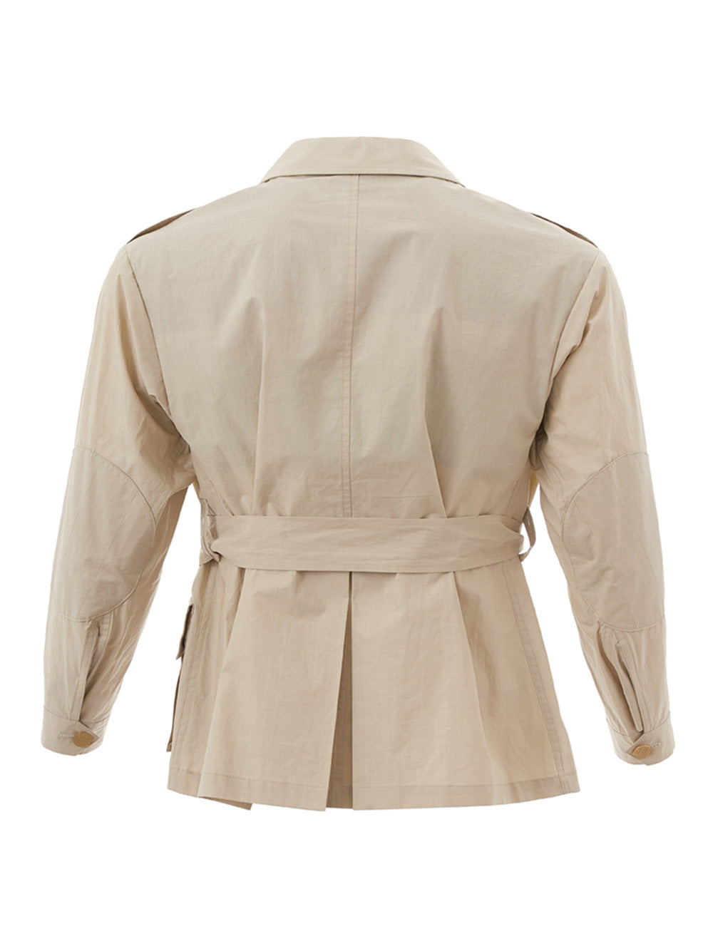 Elegant Beige Cotton Saharan Jacket