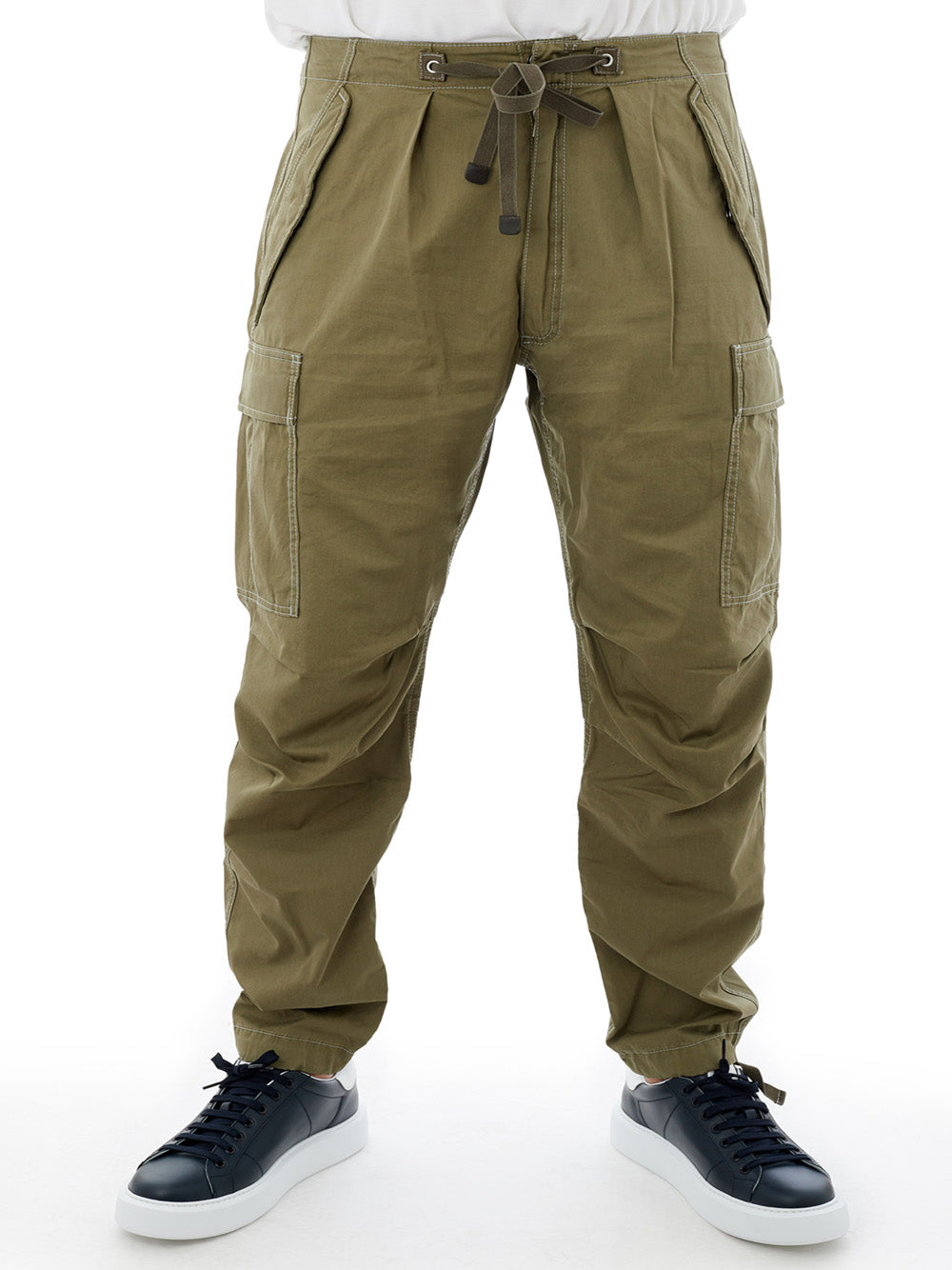 Elegant Green Cargo Trousers - Relaxed Fit