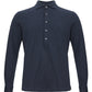 Elegant Blue Melange Effect Polo Sweater