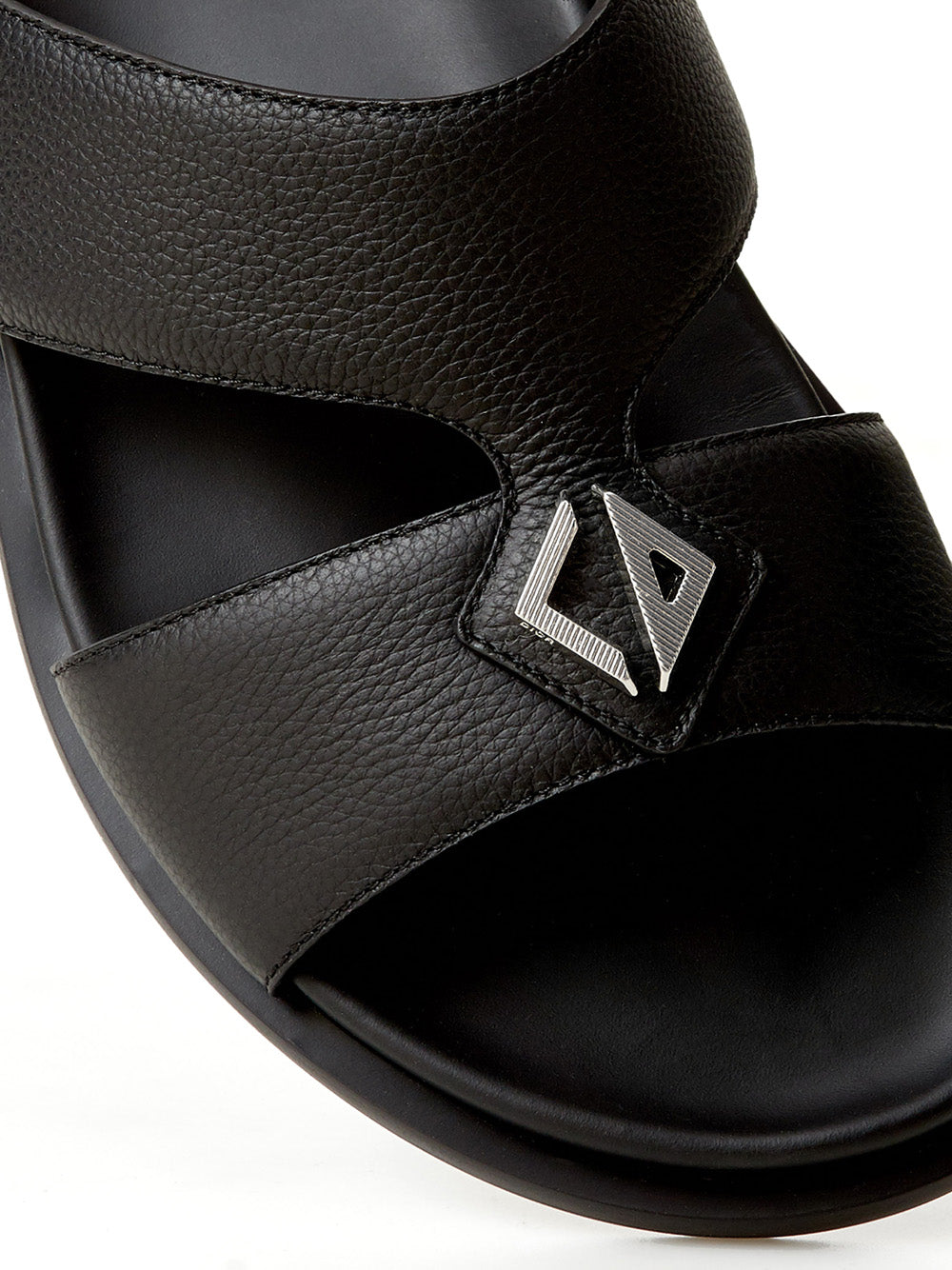 Elegant Black Leather Designer Slippers