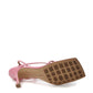 Elegant Pink Nappa Leather Stretch Sandals