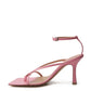 Elegant Pink Nappa Leather Stretch Sandals