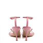 Elegant Pink Nappa Leather Stretch Sandals