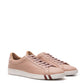 Elegant Pink Leather Lace-Up Sneakers