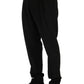 Black Striped Wool Stretch Pants