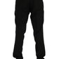 Black Striped Wool Stretch Pants