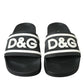 Black Rubber Beachwear Slippers Sandals Shoes