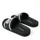 Black Rubber Beachwear Slippers Sandals Shoes