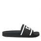 Black Rubber Beachwear Slippers Sandals Shoes