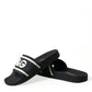 Black Rubber Beachwear Slippers Sandals Shoes