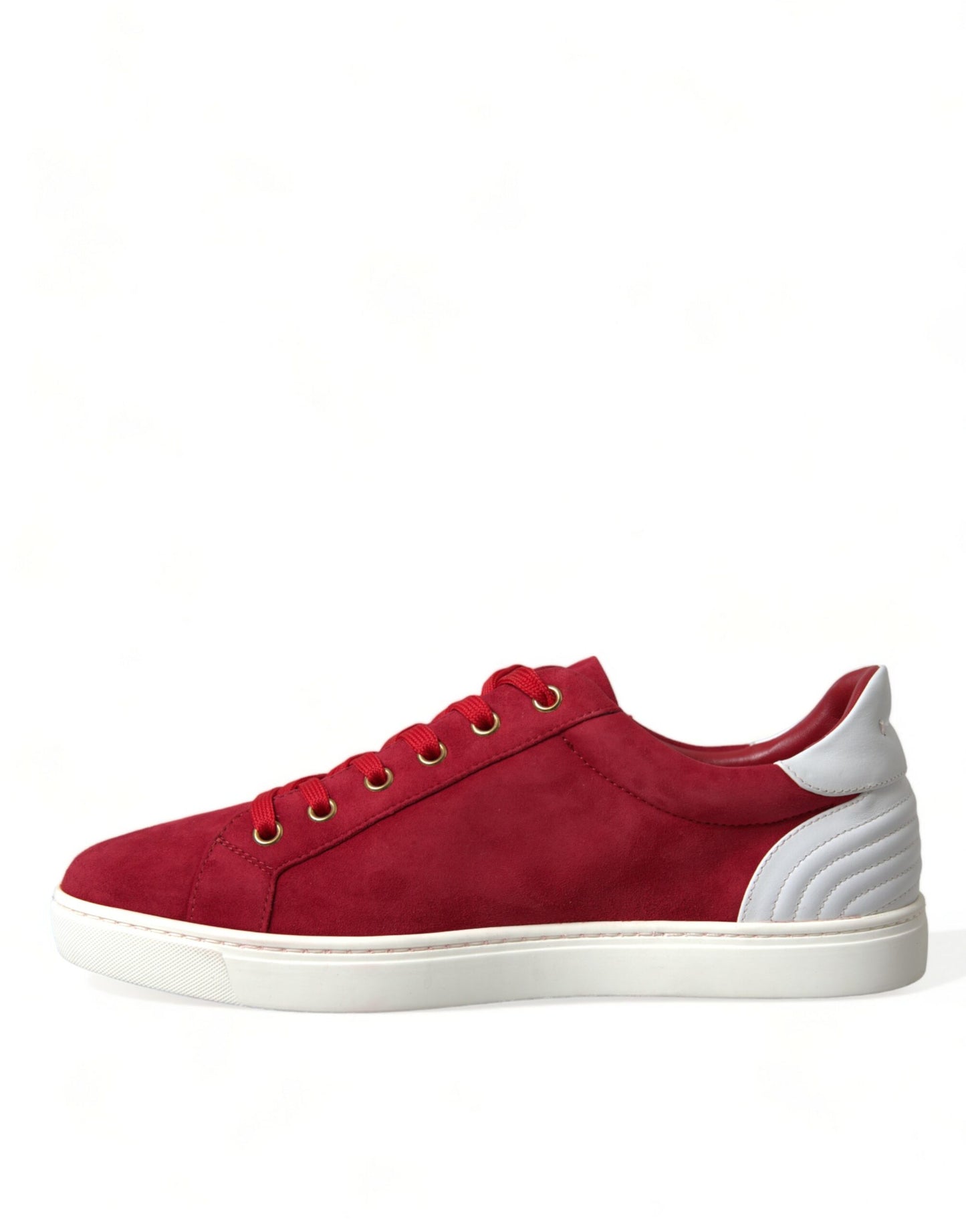 Red Suede Leather Low Top Sneakers Shoes