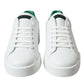 White Green Leather Portofino Sneakers Shoes