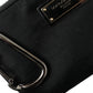 Black Nylon Logo Plaque Keyring Pouch Clutch Bag