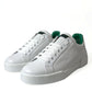 White Green Leather Portofino Sneakers Shoes