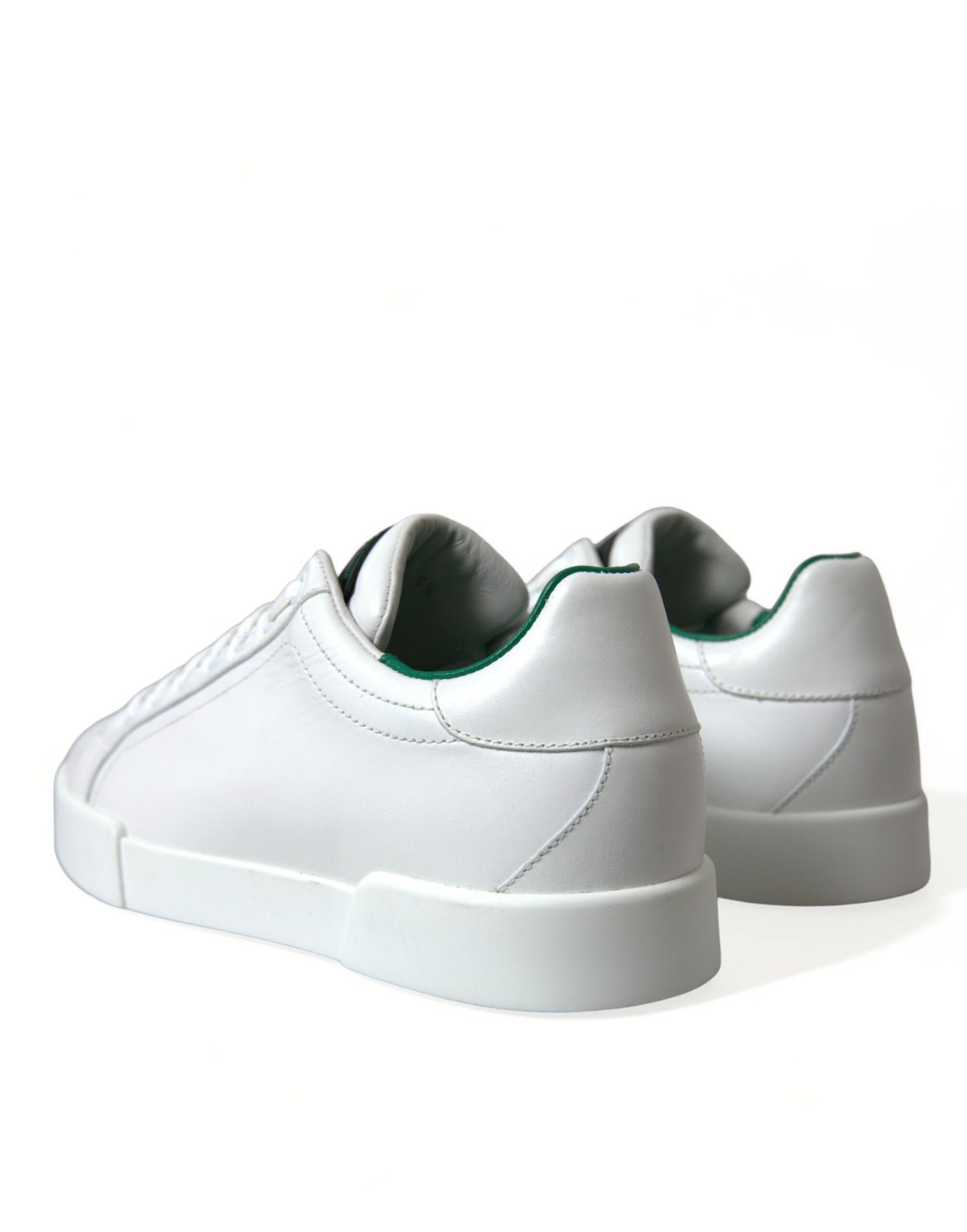 White Green Leather Portofino Sneakers Shoes