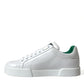 White Green Leather Portofino Sneakers Shoes