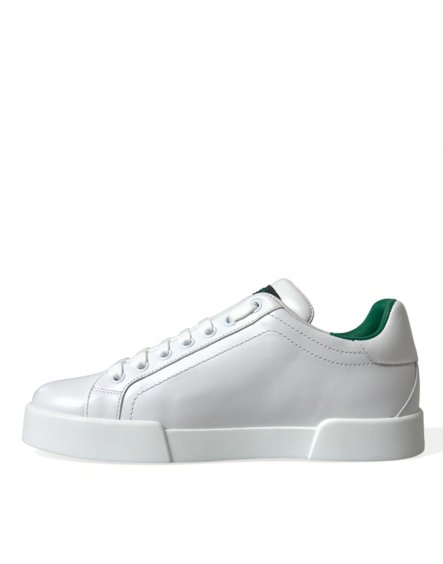 White Green Leather Portofino Sneakers Shoes