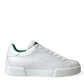 White Green Leather Portofino Sneakers Shoes