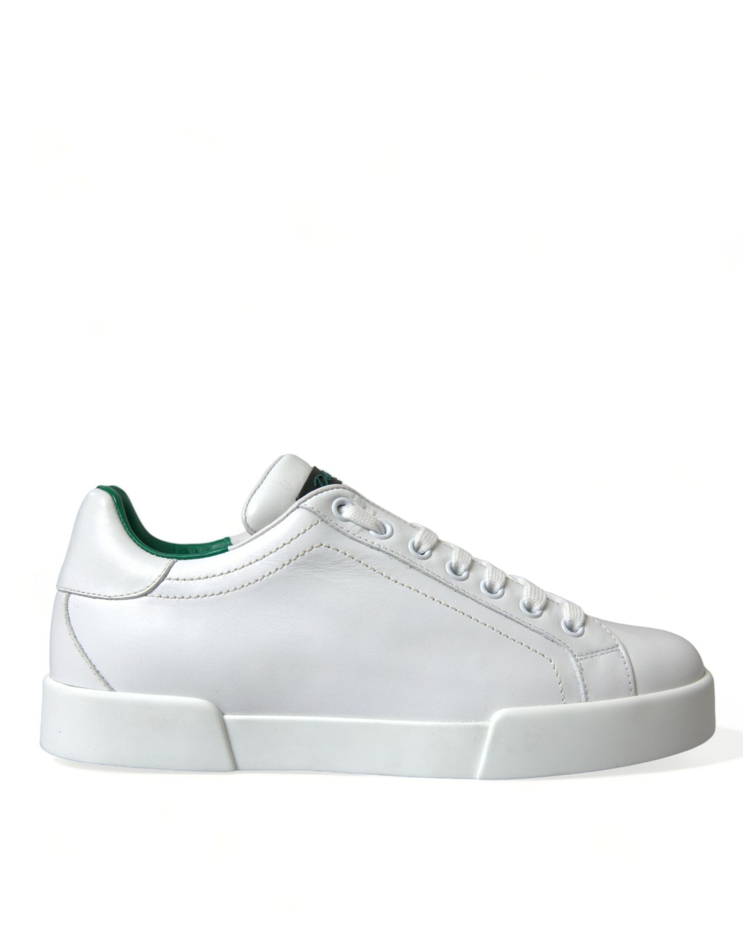 White Green Leather Portofino Sneakers Shoes