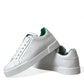 White Green Leather Portofino Sneakers Shoes