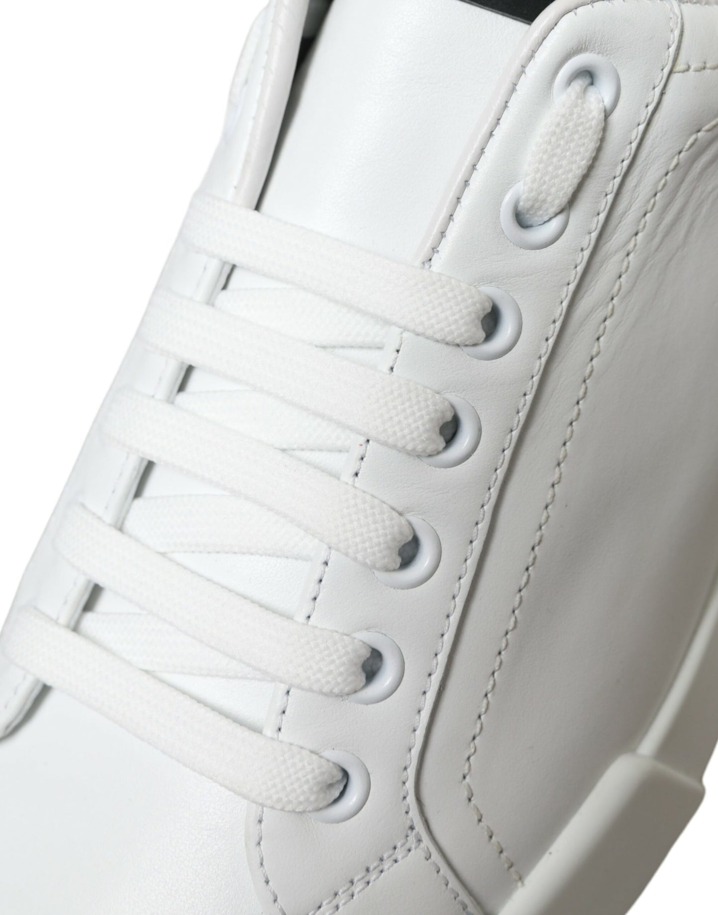 White Green Leather Portofino Sneakers Shoes