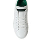 White Green Leather Portofino Sneakers Shoes