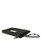 Black Nylon Logo Plaque Keyring Pouch Clutch Bag