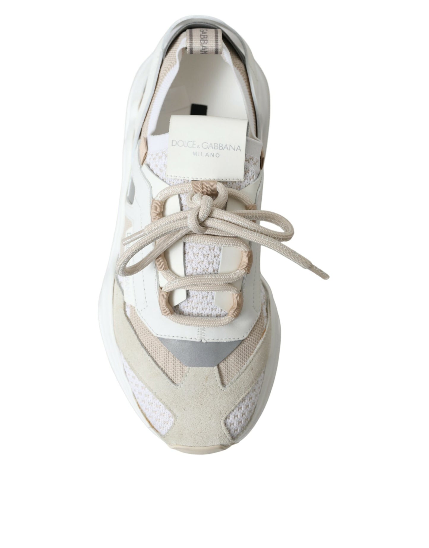 Beige White Daymaster Low Top Leather Sneakers Shoes